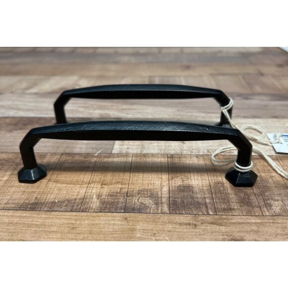 Hobby Lobby Black Cast Iron like Cabinet Drawer Pulls Handles Set Of 2 - Rustic - Picture 2 of 3